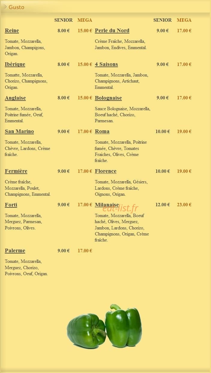 Pizza Lusitalia — carte page 3