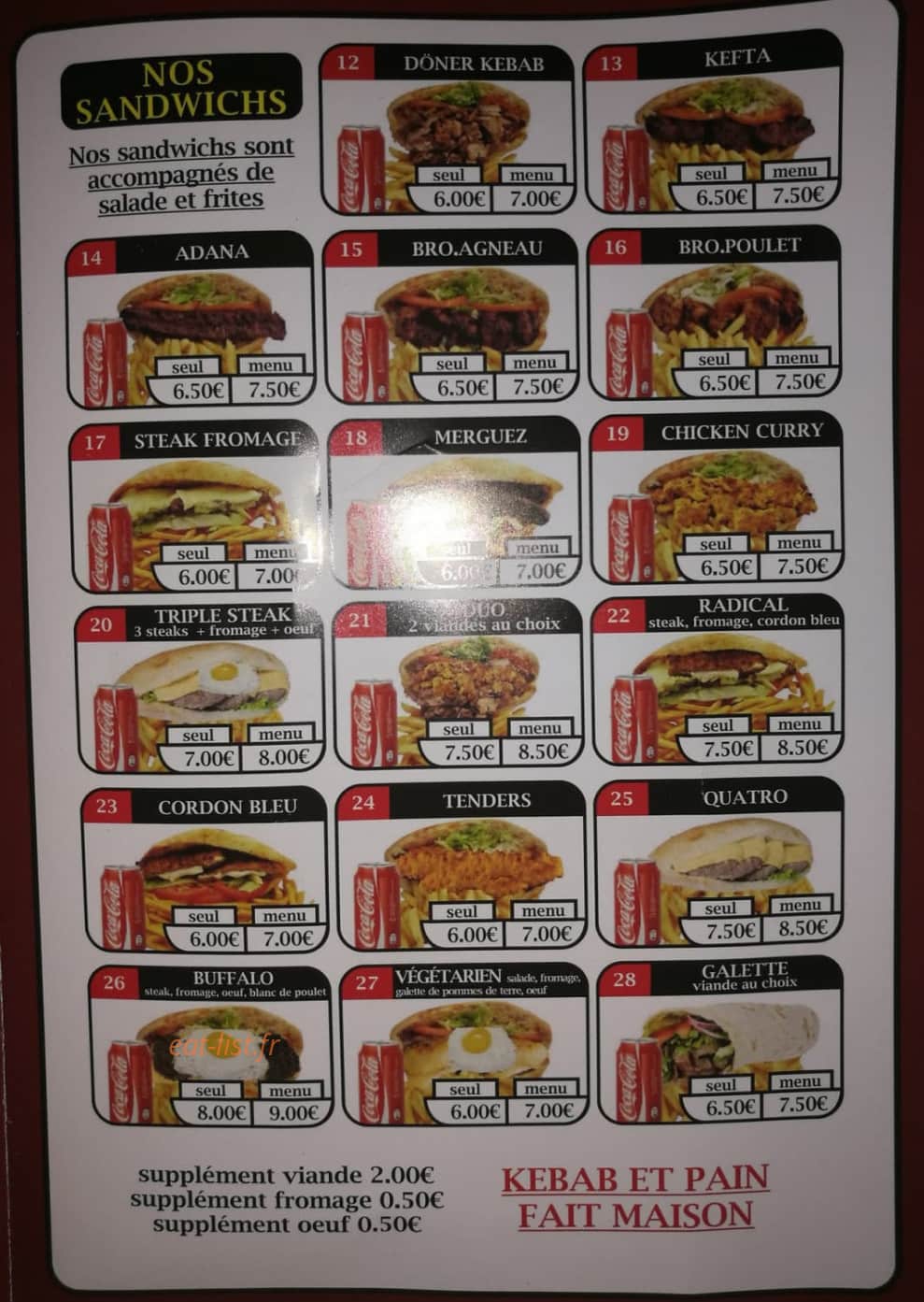 Restaurant istanbul — carte page 2