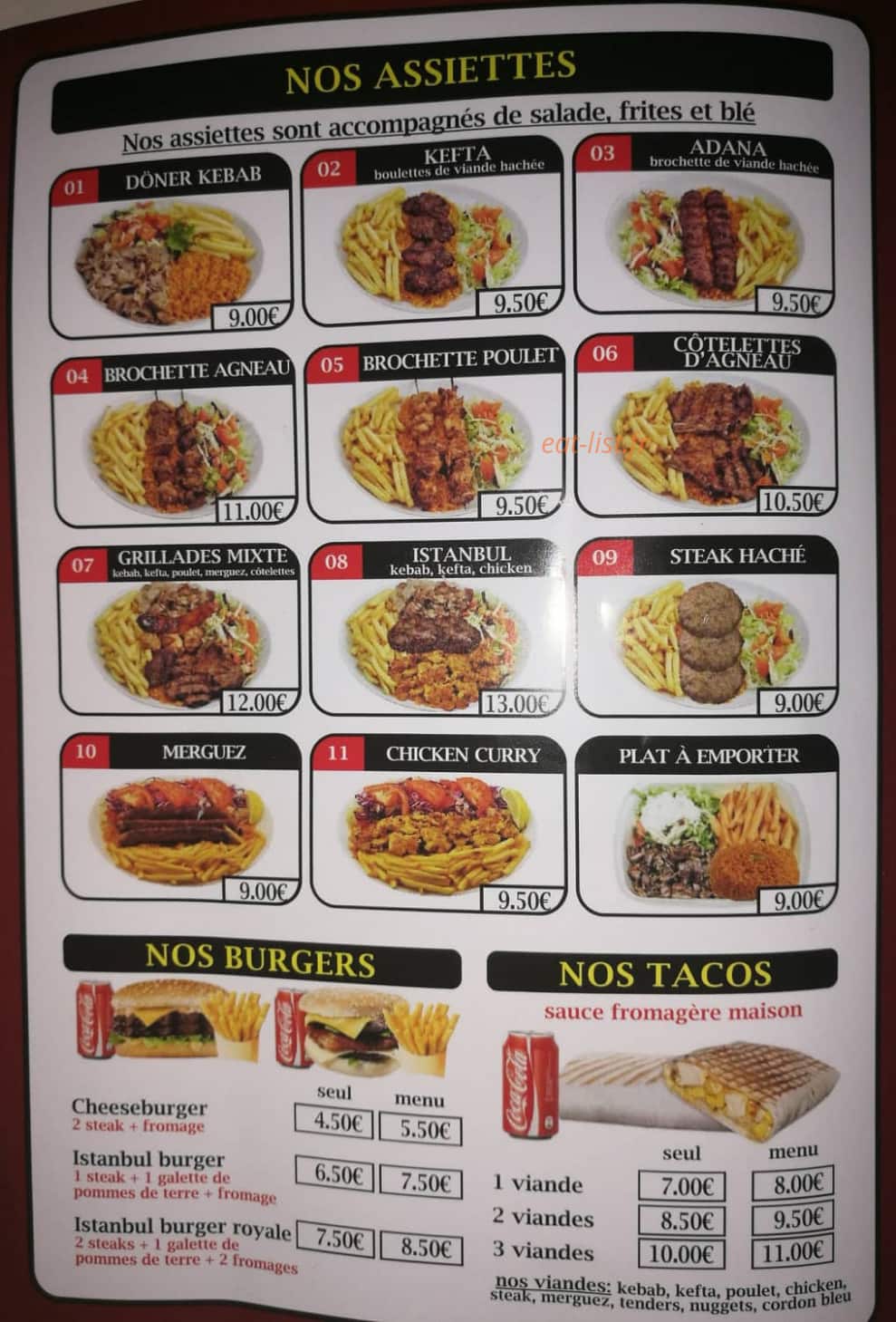 Restaurant istanbul — carte page 3