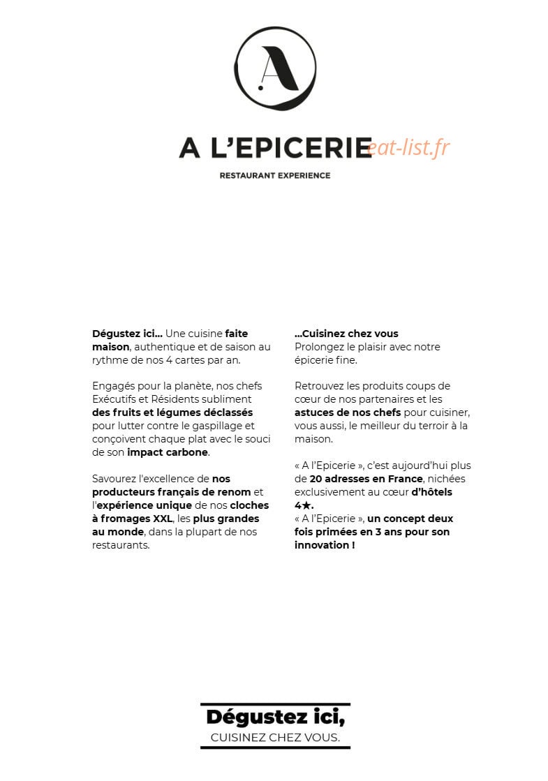 A l'Epicerie — carte page 2