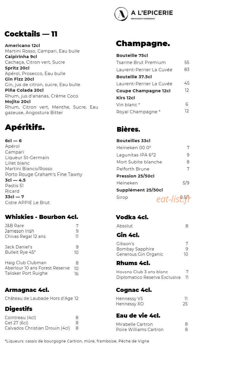A l'Epicerie — carte page 7