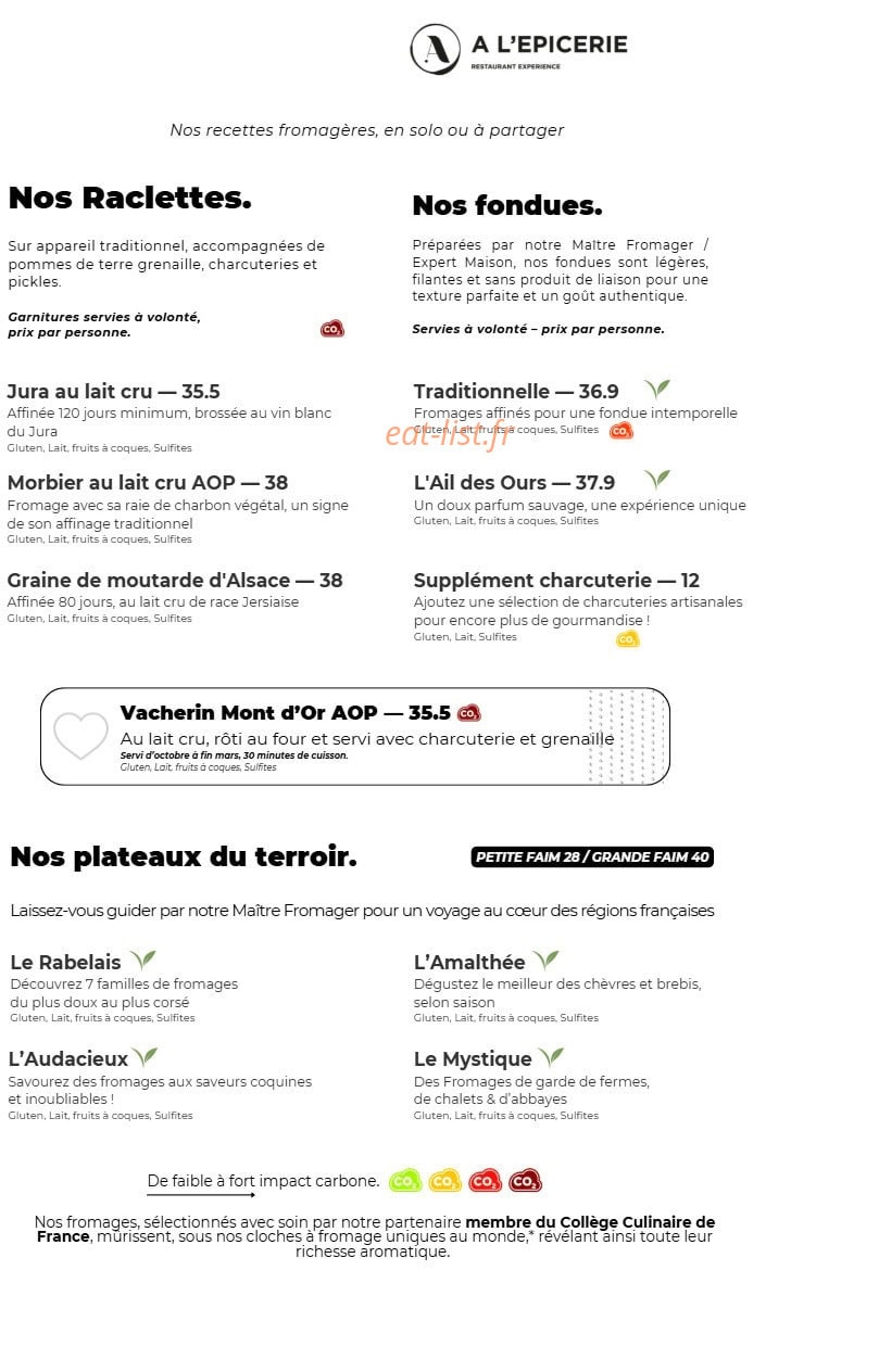 A l'Epicerie — carte page 5