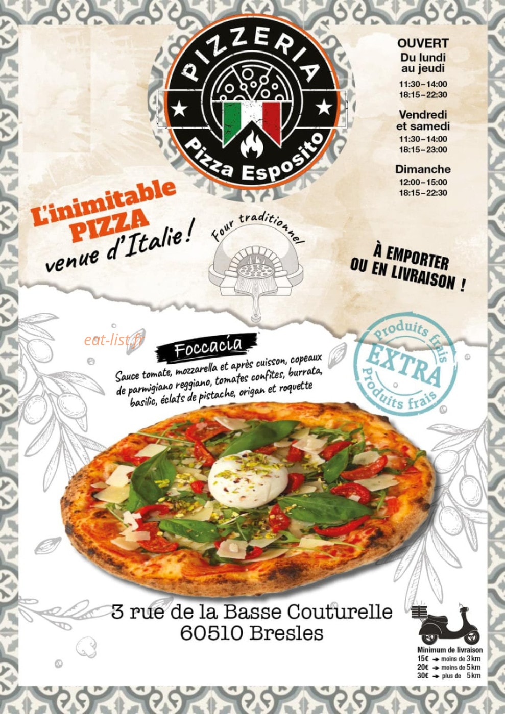 Pizza Esposito — carte page 1