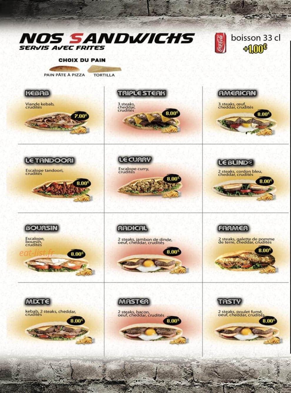 Street Burger — carte page 2