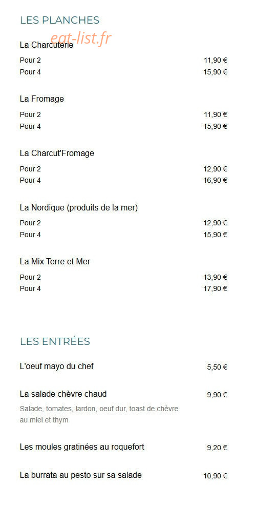 Chez Laurette — carte page 1