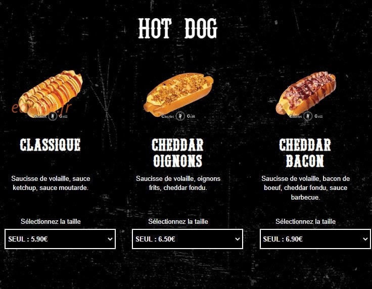 Charlot Grill — carte page 7