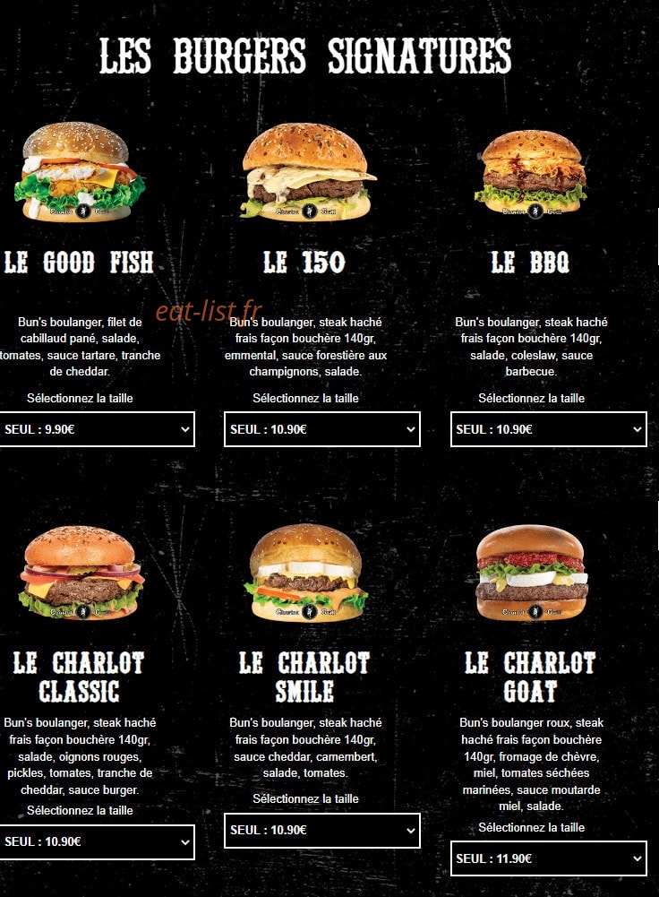 Charlot Grill — carte page 4