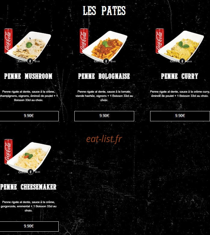 Charlot Grill — carte page 8