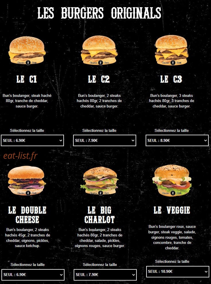 Charlot Grill — carte page 3