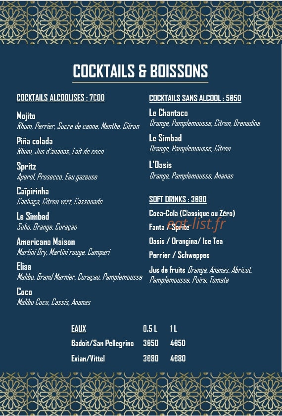 Le Simbad — carte page 10