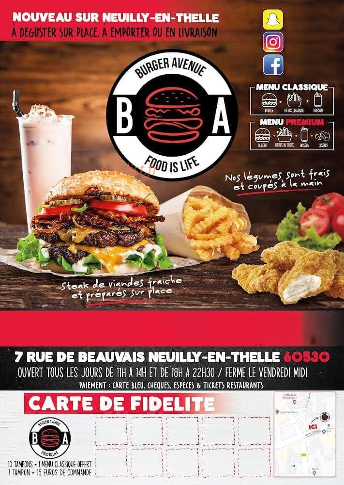 Burger Avenue — carte page 1