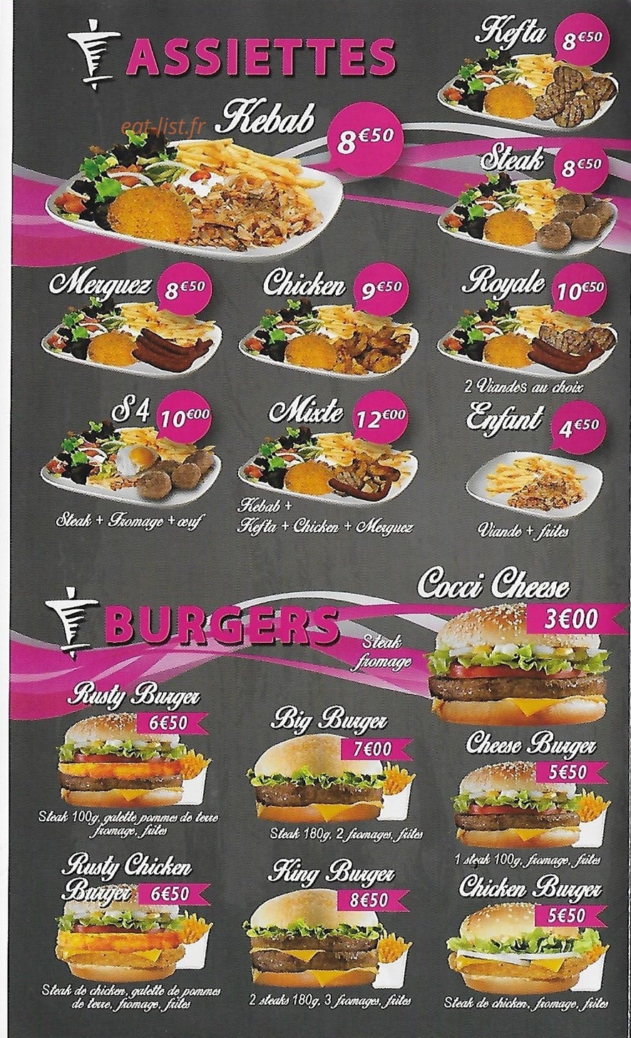 Coccinelle Kebab — carte page 1