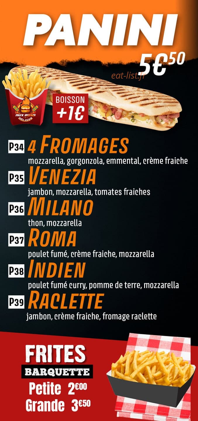 Aux bons délices — carte page 3