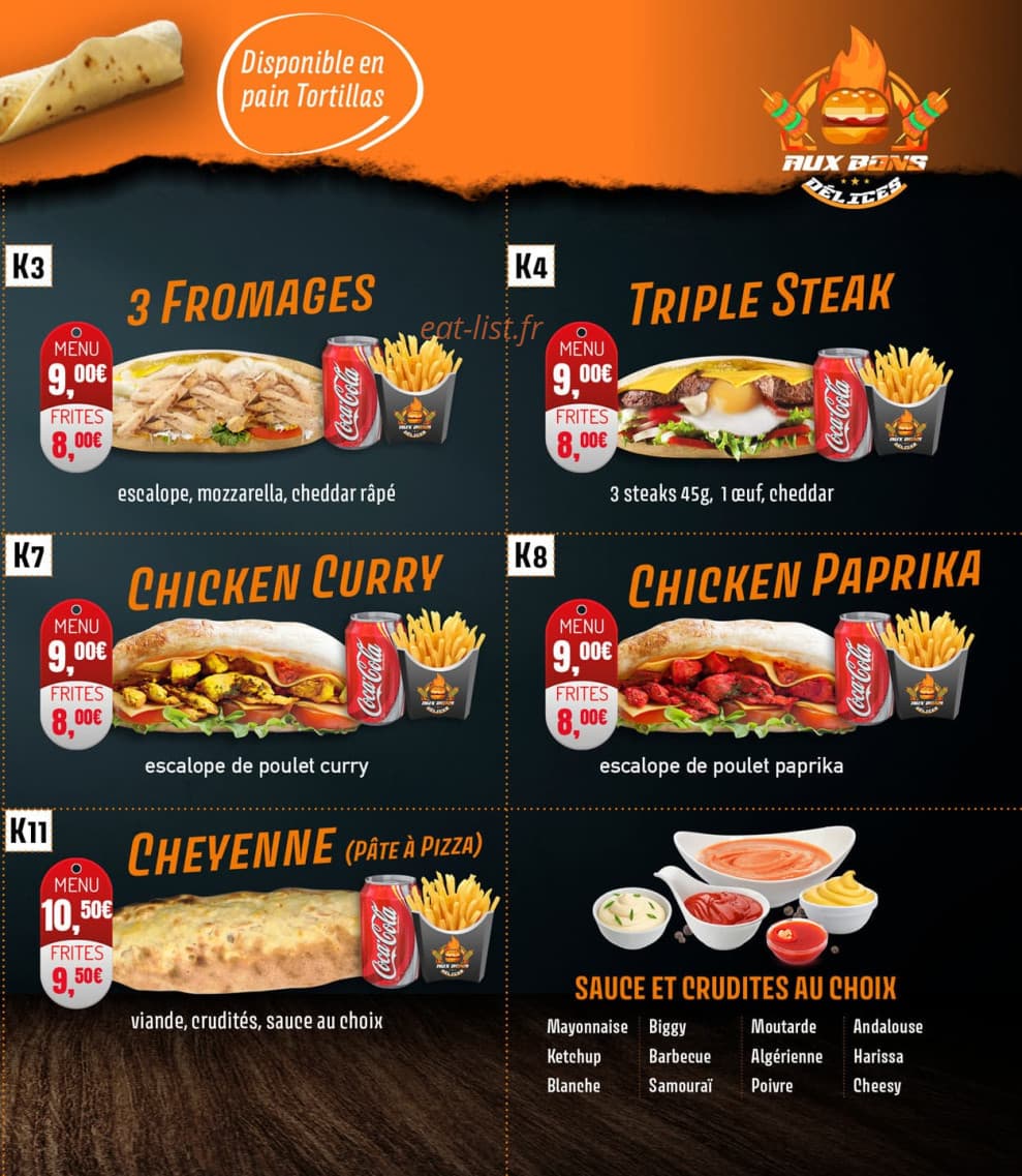 Aux bons délices — carte page 7