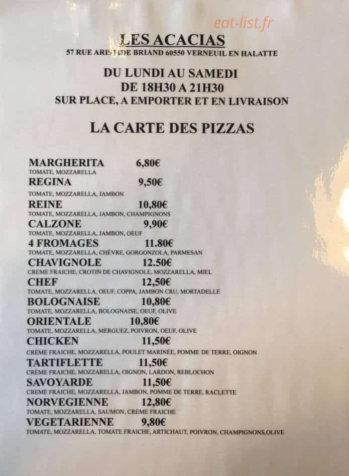 Les Acacias — carte page 1