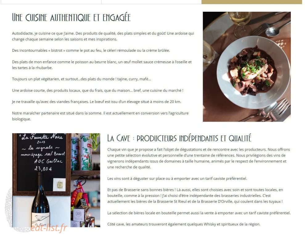 Carte et menu de Café de la Mairie / L'âme véritable à Orry la Ville — Informations sur le menu