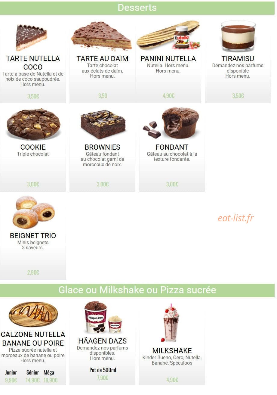 France Pizza — carte page 10