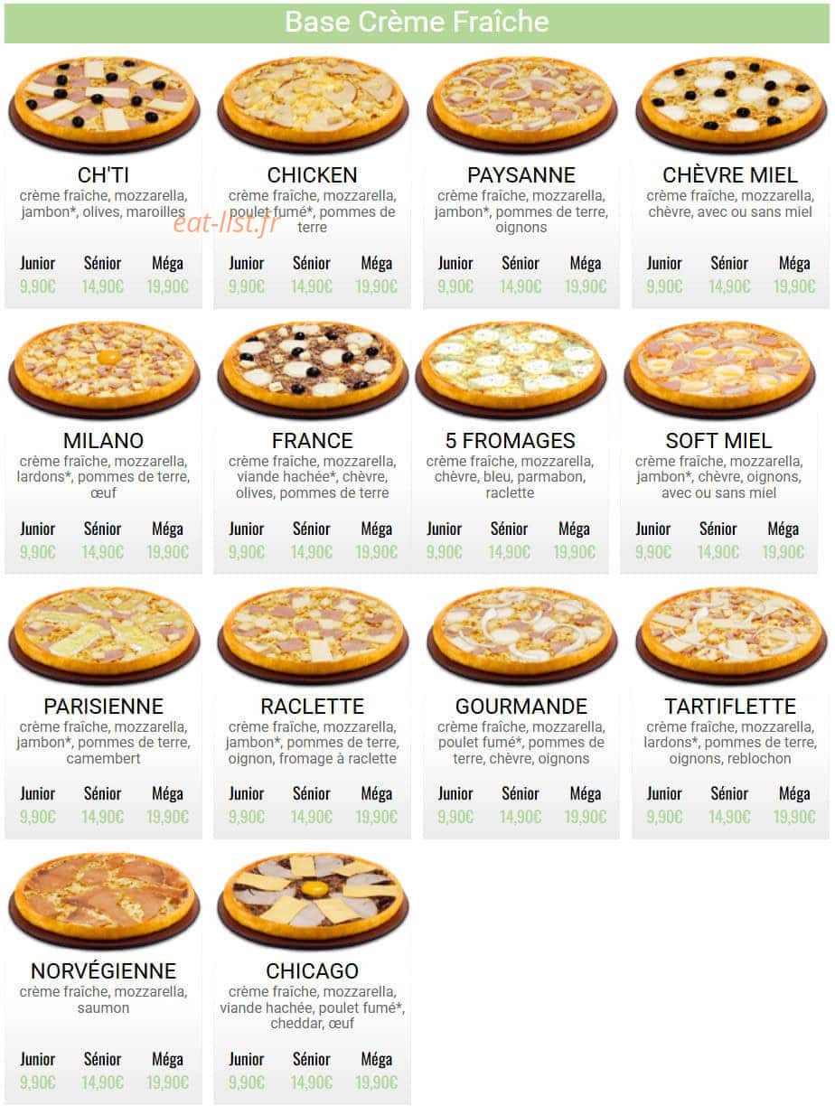 France Pizza — carte page 3