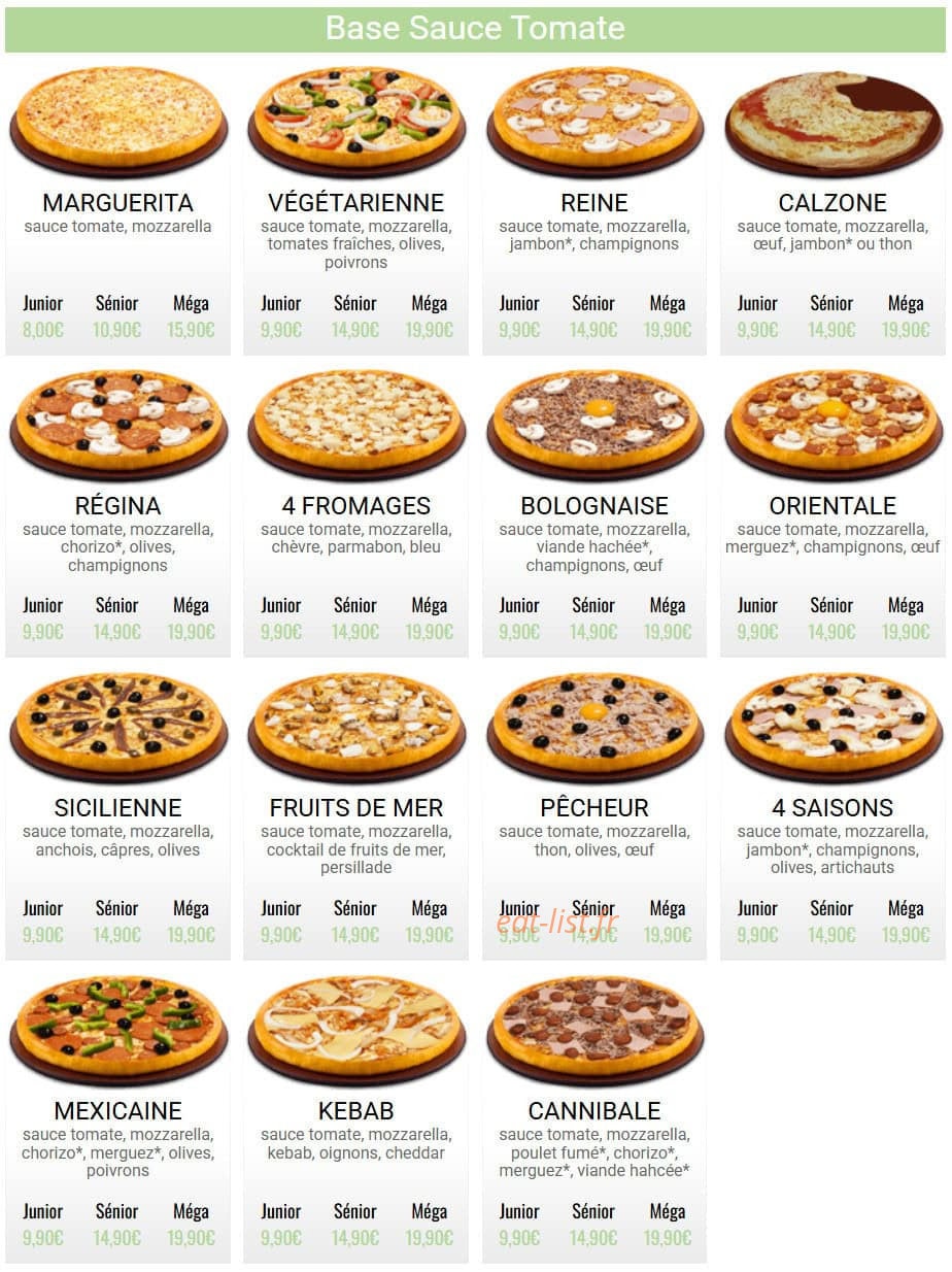 France Pizza — carte page 2