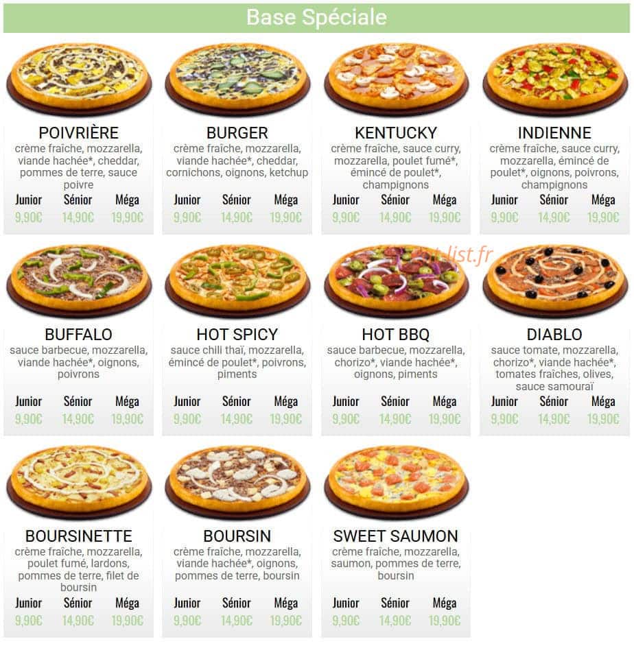 France Pizza — carte page 4