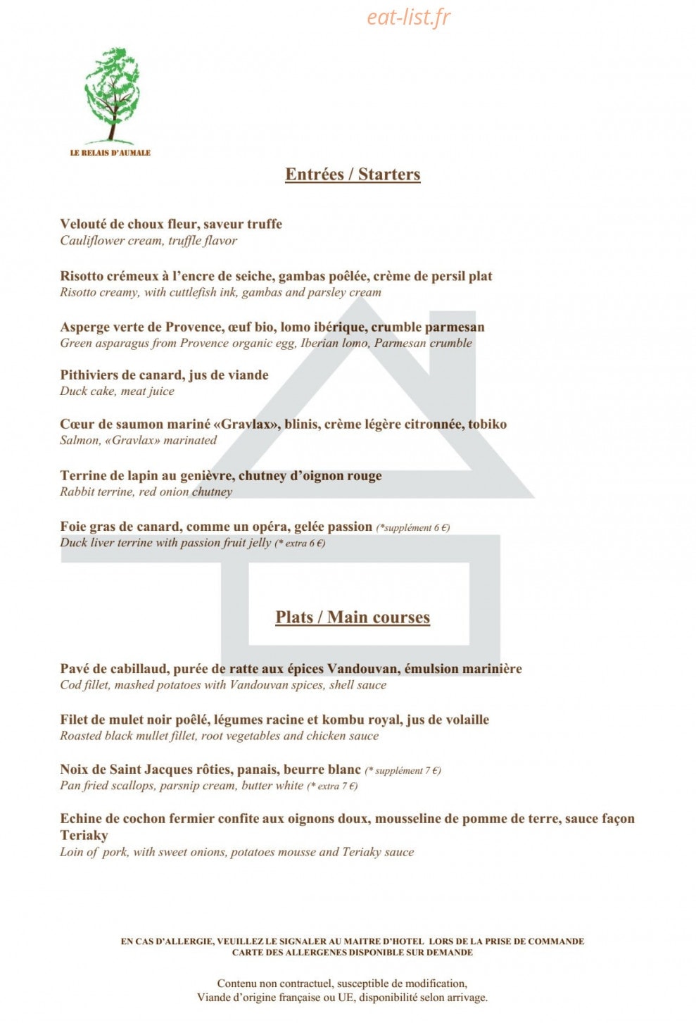 Le Relais d'Aumale — carte page 1