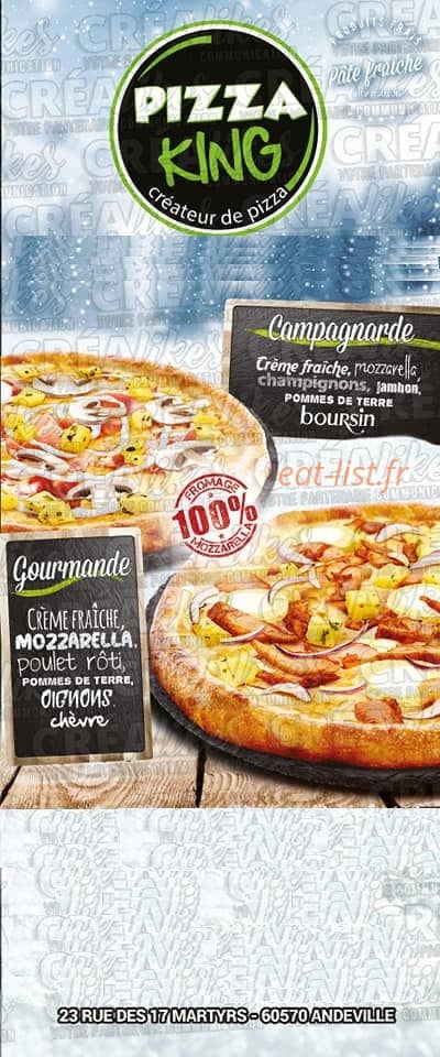 Pizza King — carte page 1