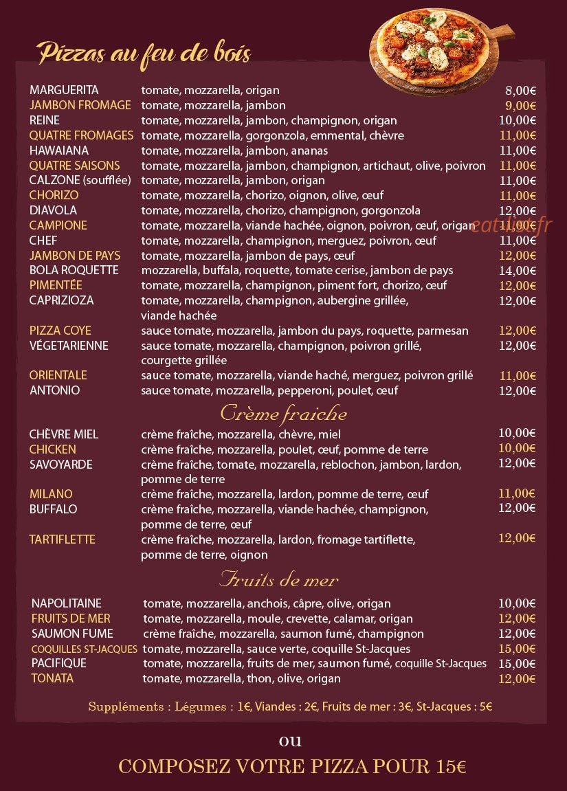 Pizza à Coye — carte page 2