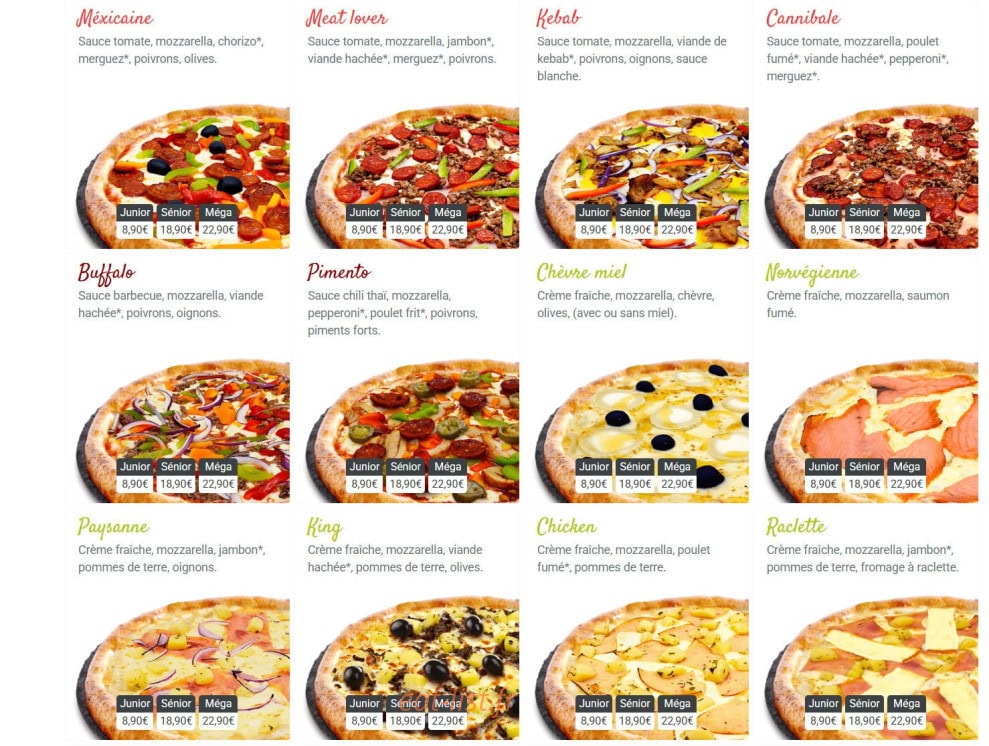 Pizza King — carte page 4