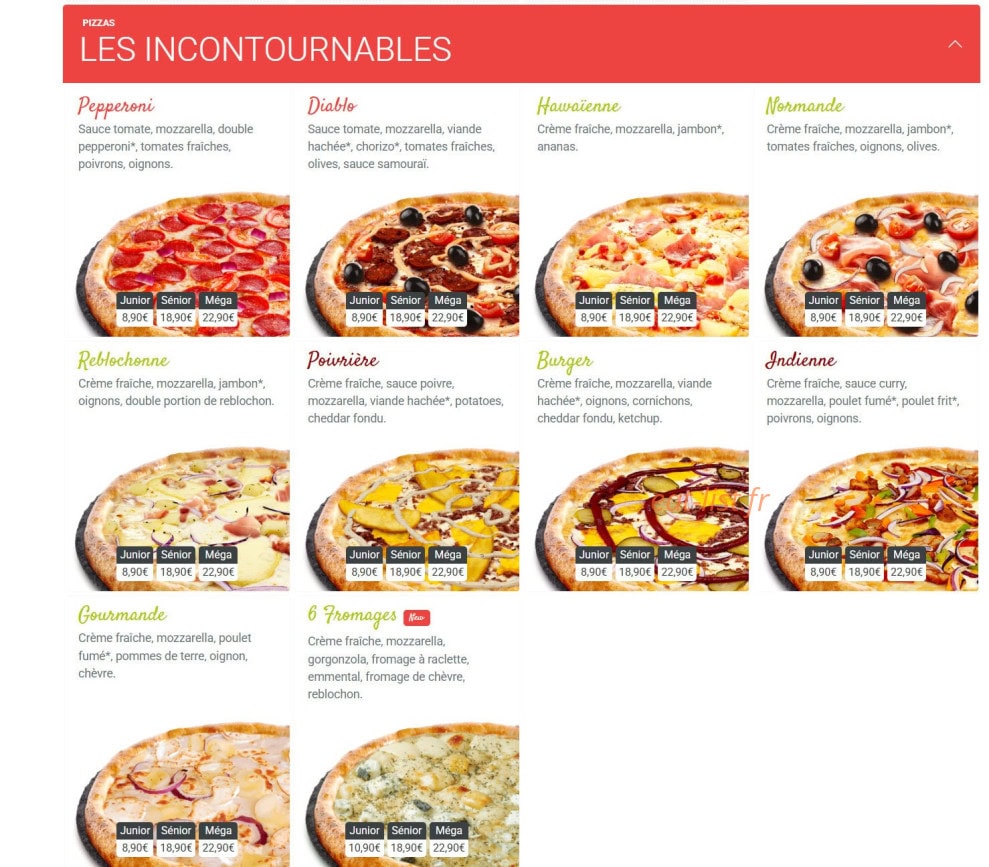 Pizza King — carte page 2