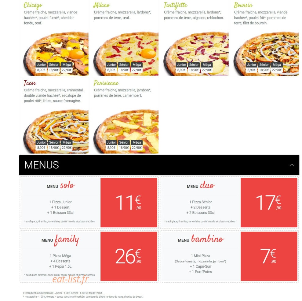 Pizza King — carte page 5