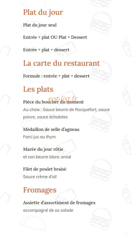 Chez Jorge — carte page 1