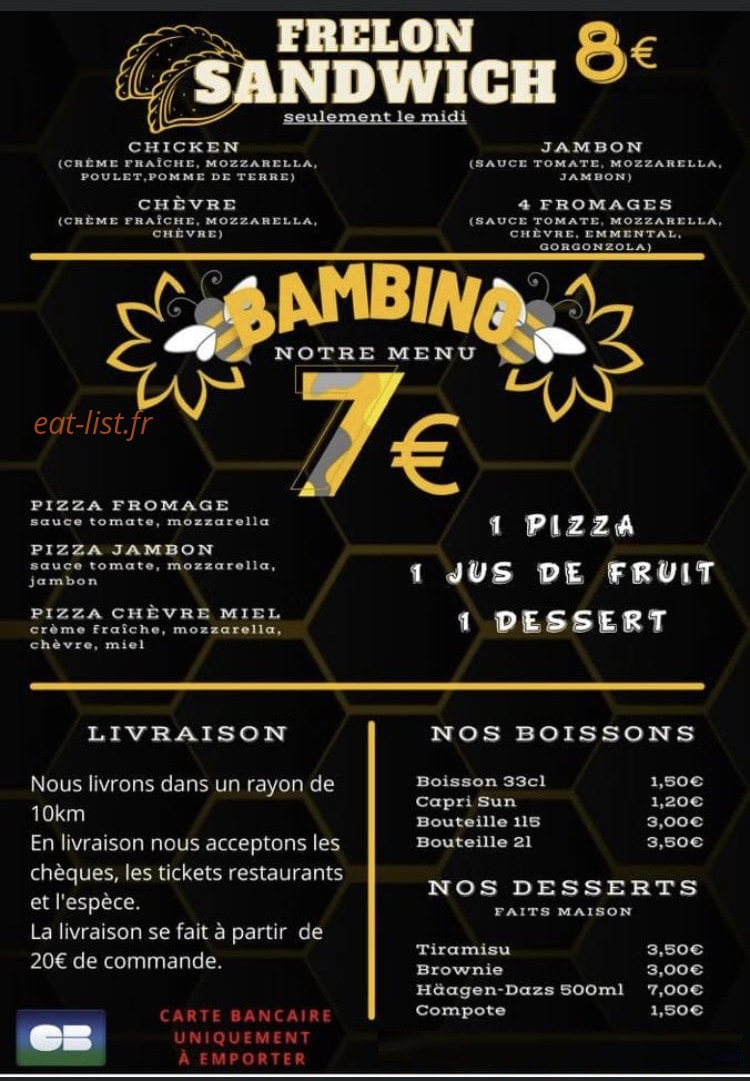 Frelon Pizza — carte page 2
