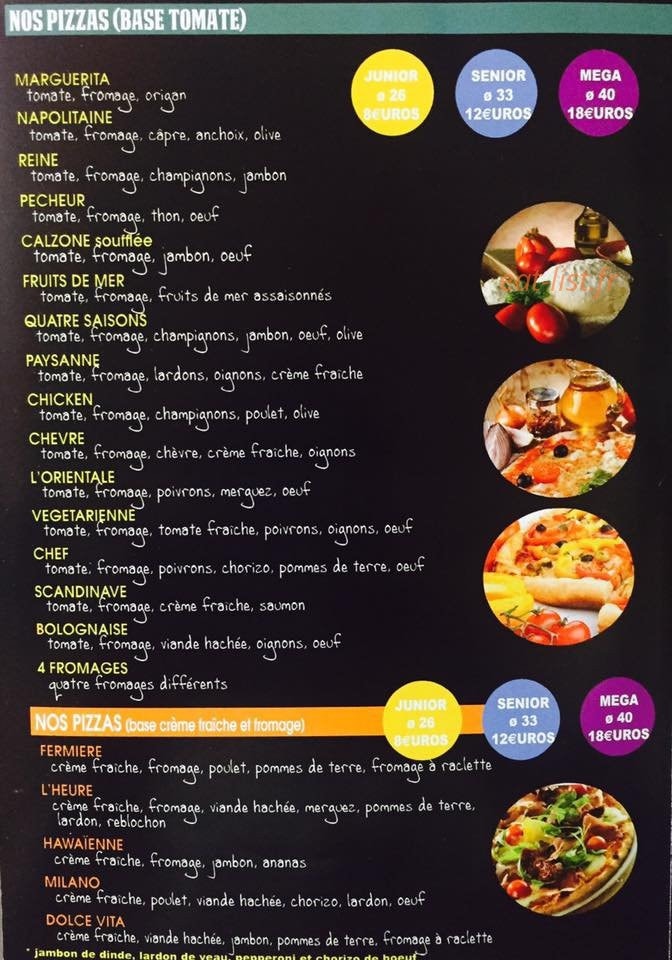 Pizza 60 — carte page 2