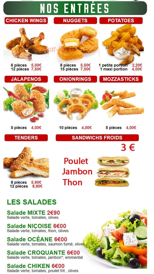 Délice Pizza — carte page 1