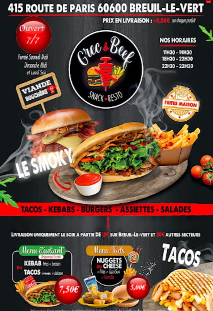 Grec&Beef — carte page 1