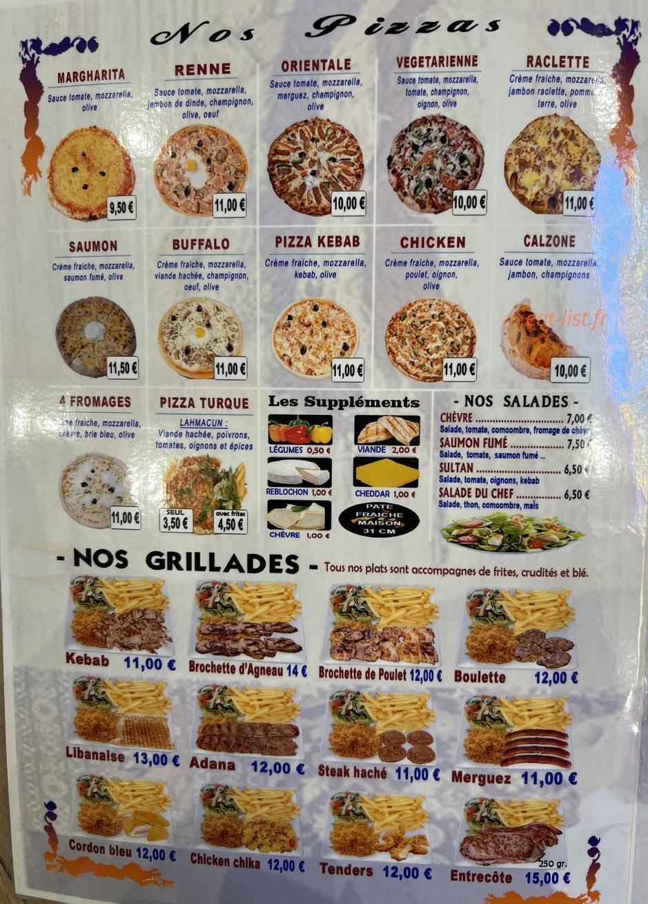 Sultan Kebab — carte page 2