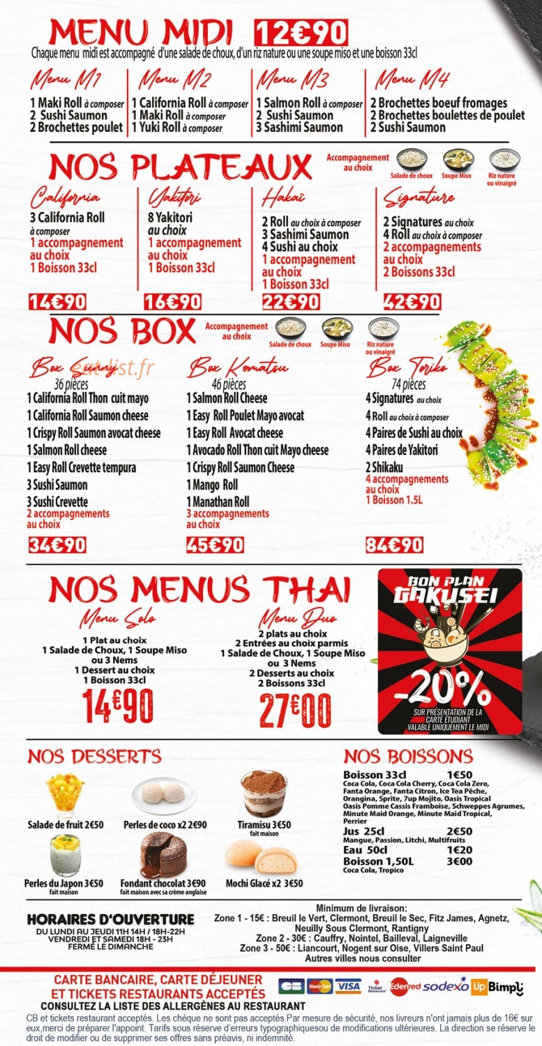 Sushi Tori Thaï — carte page 3
