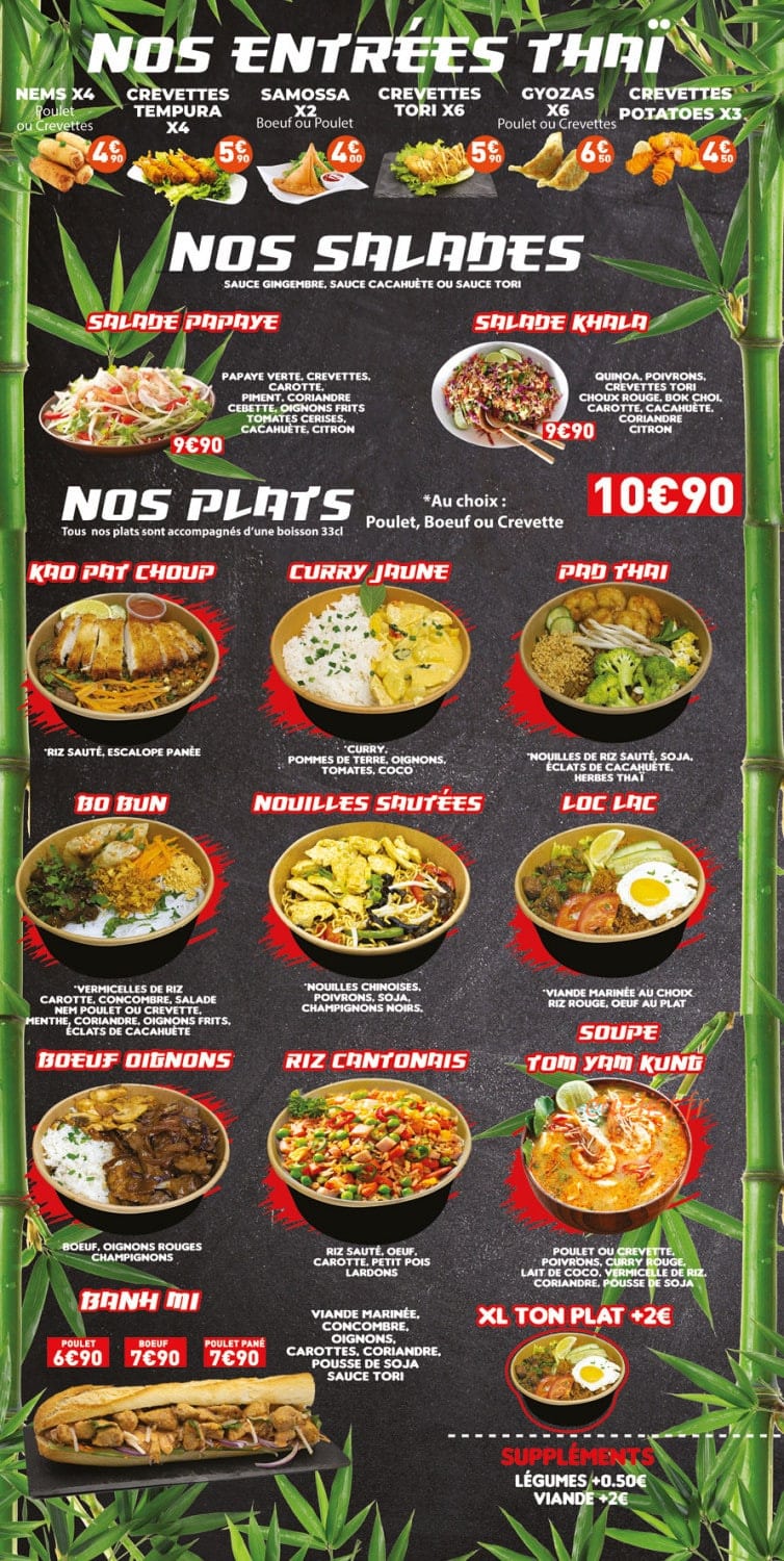 Sushi Tori Thaï — carte page 2