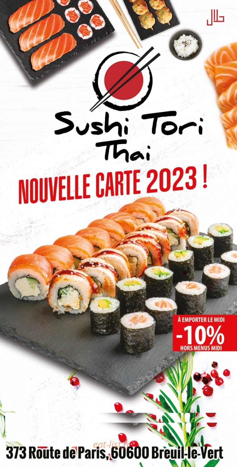 Sushi Tori Thaï — carte page 1