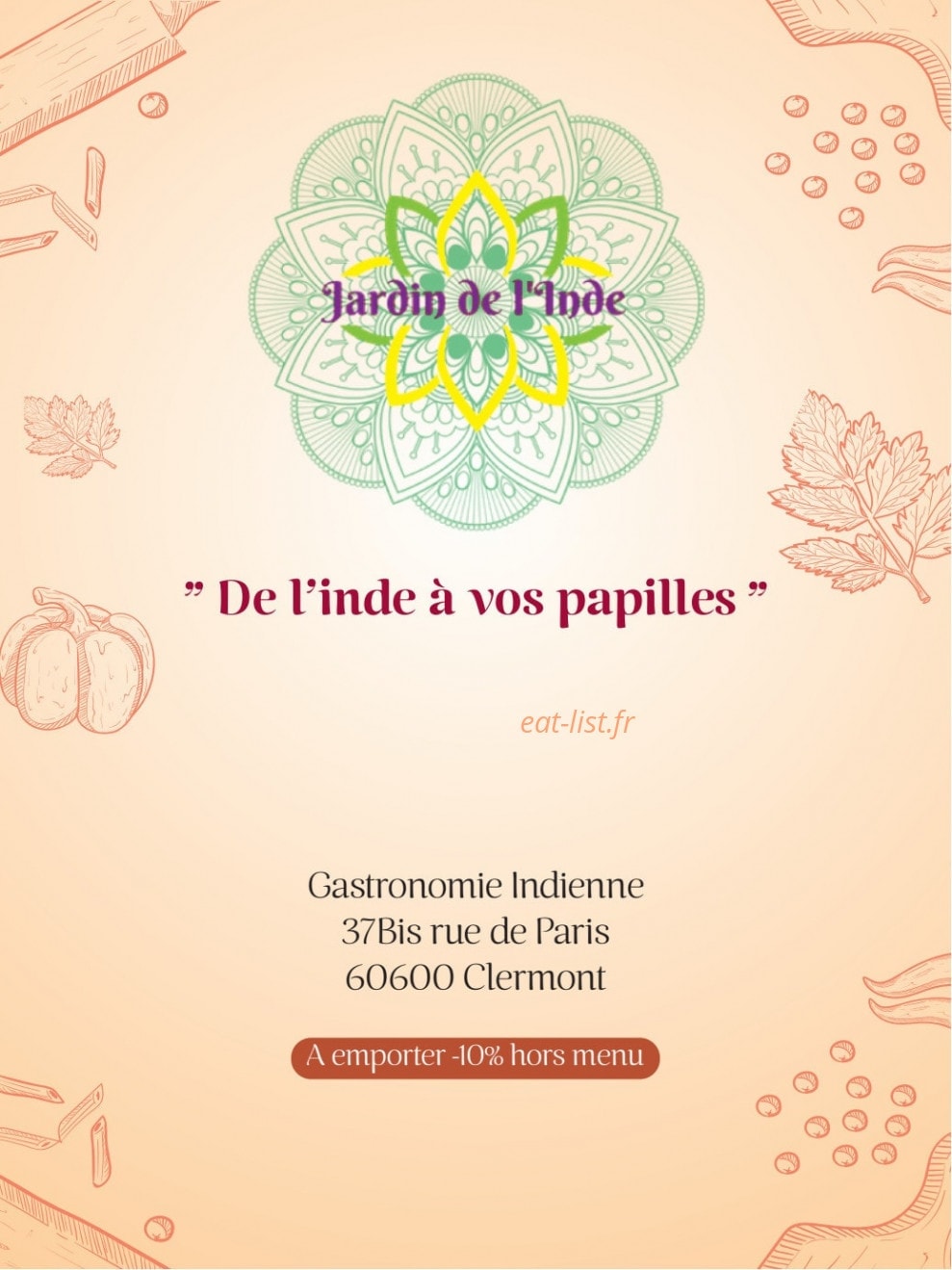 Jardin de l'Inde — carte page 1