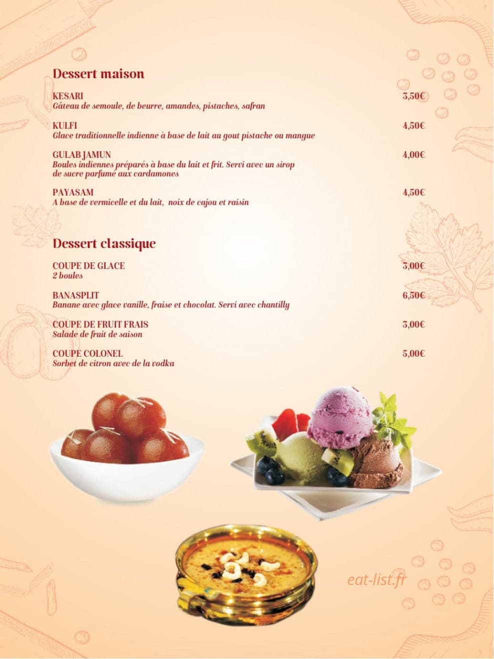 Jardin de l'Inde — carte page 7
