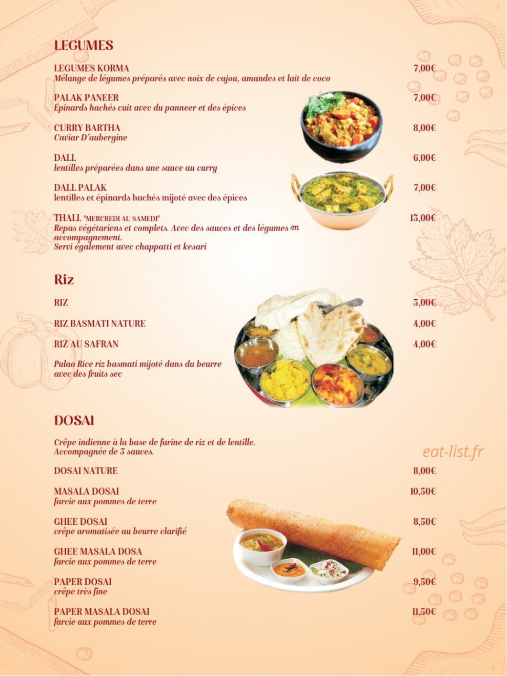 Jardin de l'Inde — carte page 6