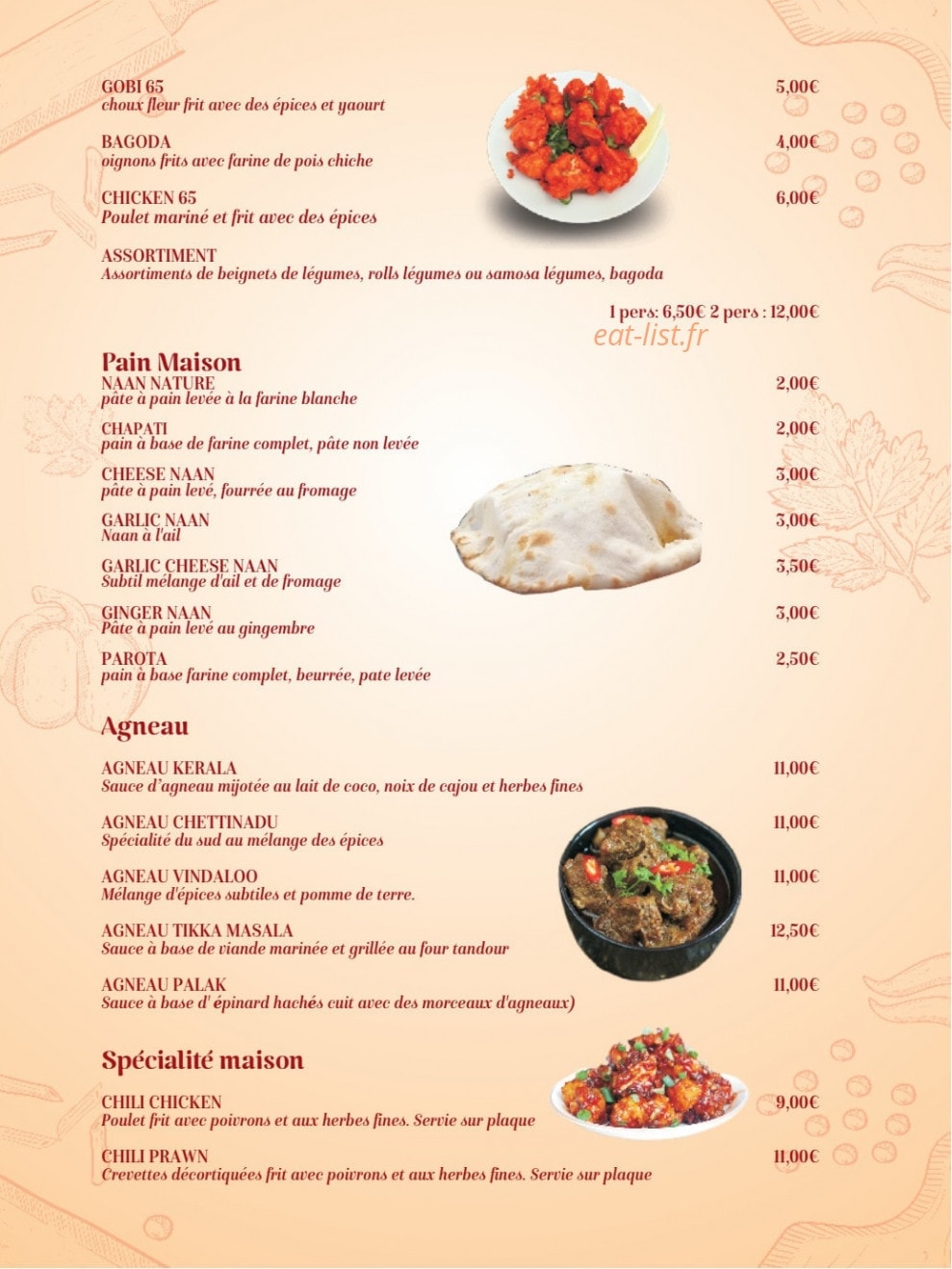 Jardin de l'Inde — carte page 4