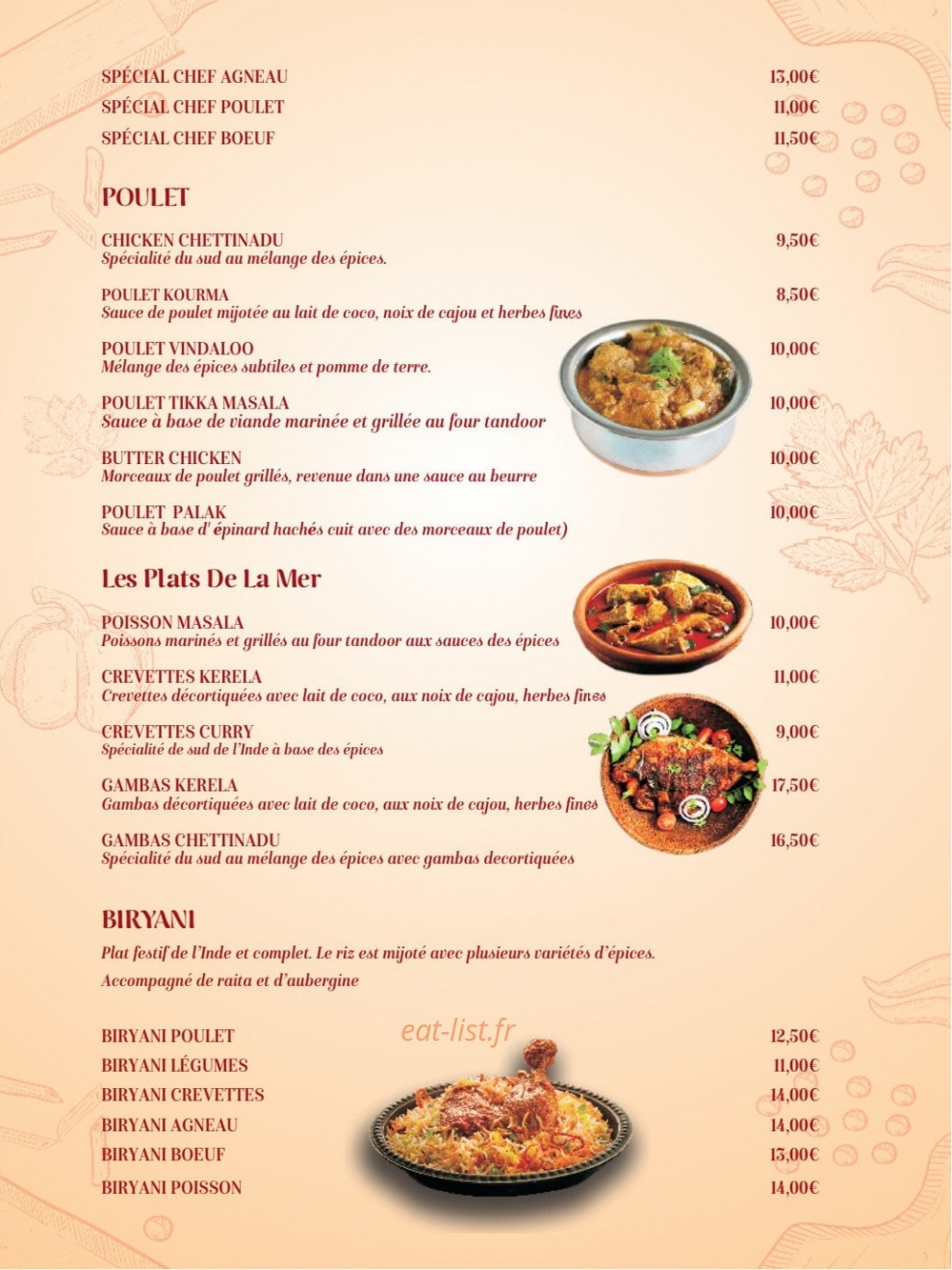 Jardin de l'Inde — carte page 5