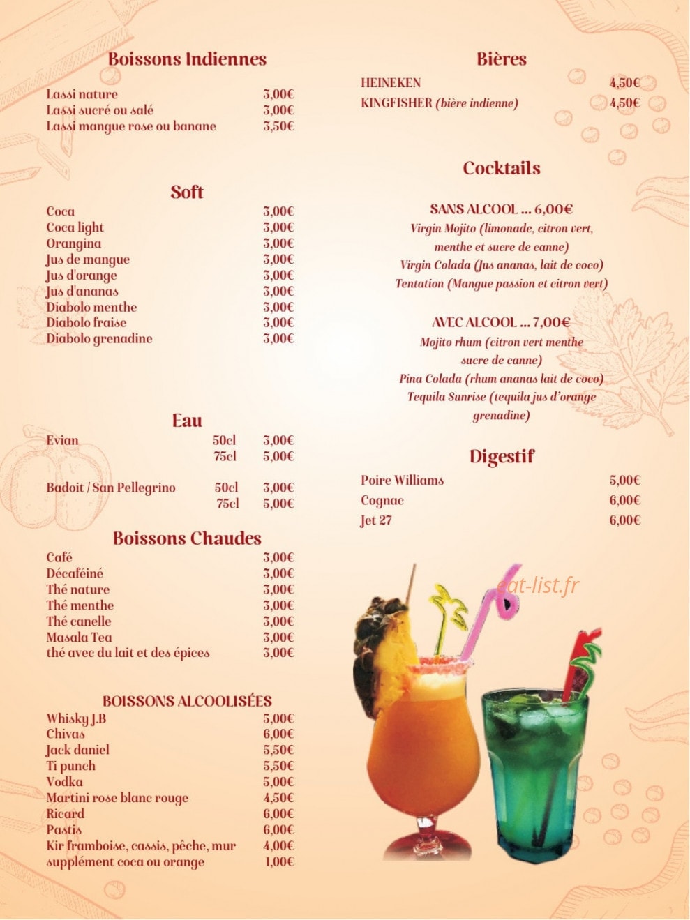 Jardin de l'Inde — carte page 8