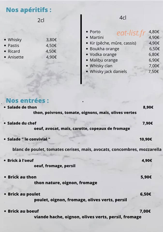 Le convivial — carte page 1