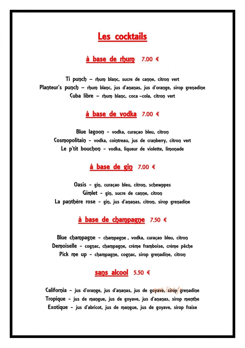 Le P'tit Bouchon — carte page 3