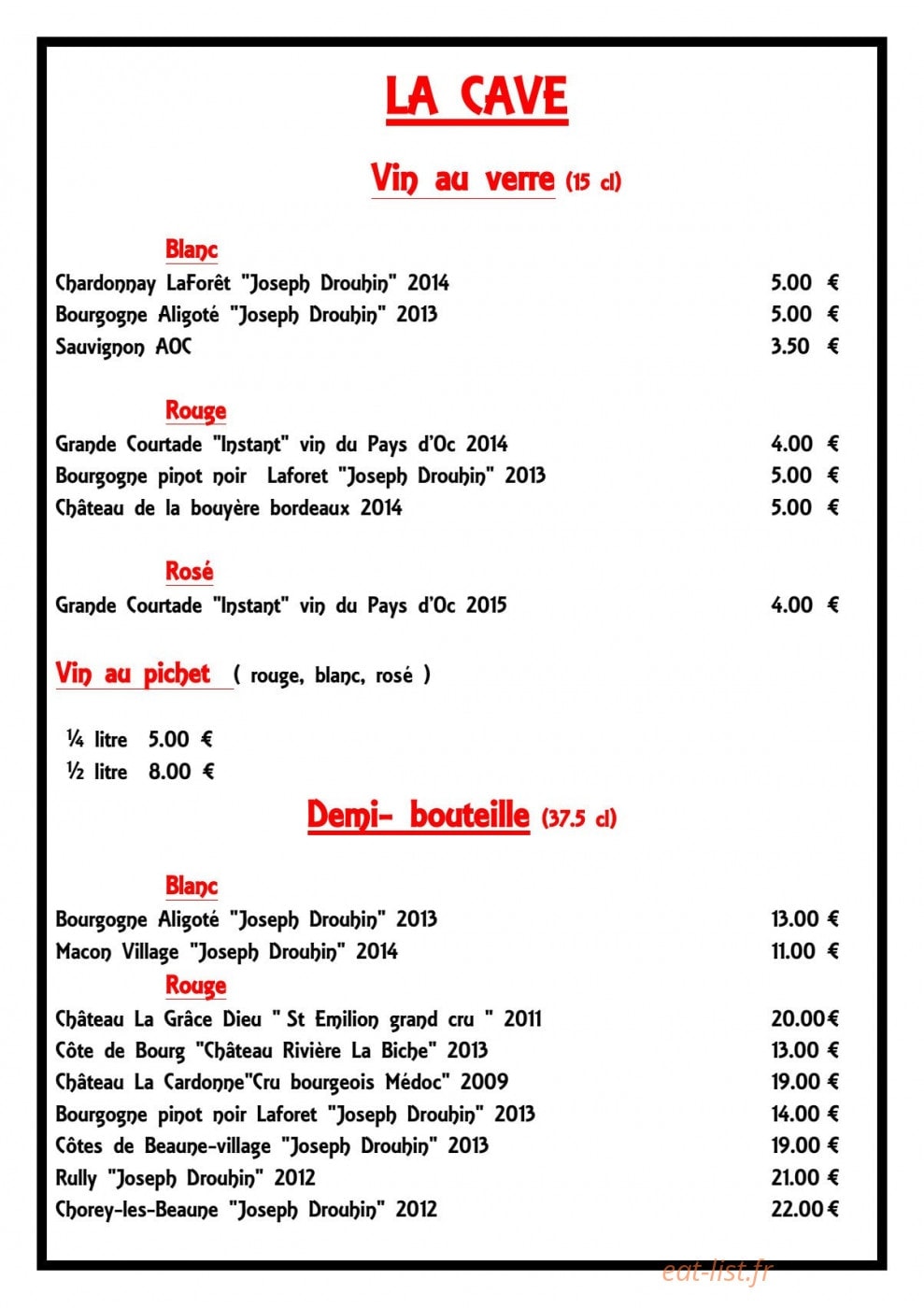 Le P'tit Bouchon — carte page 7
