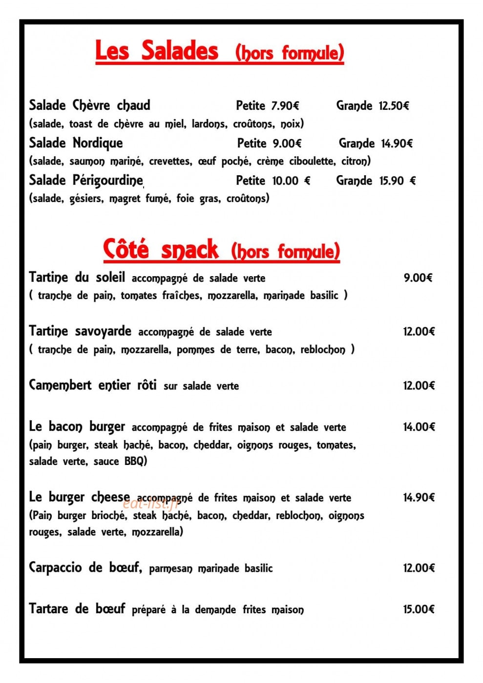 Le P'tit Bouchon — carte page 5