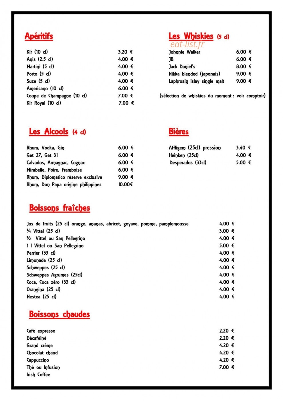 Le P'tit Bouchon — carte page 2